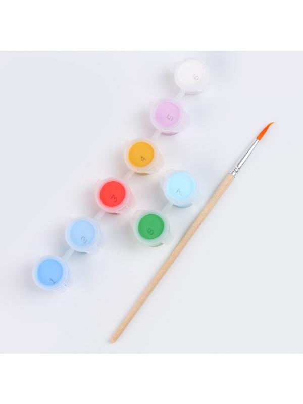 Роспись по холсту «Дракоша и снеговик», 21 х 15 см