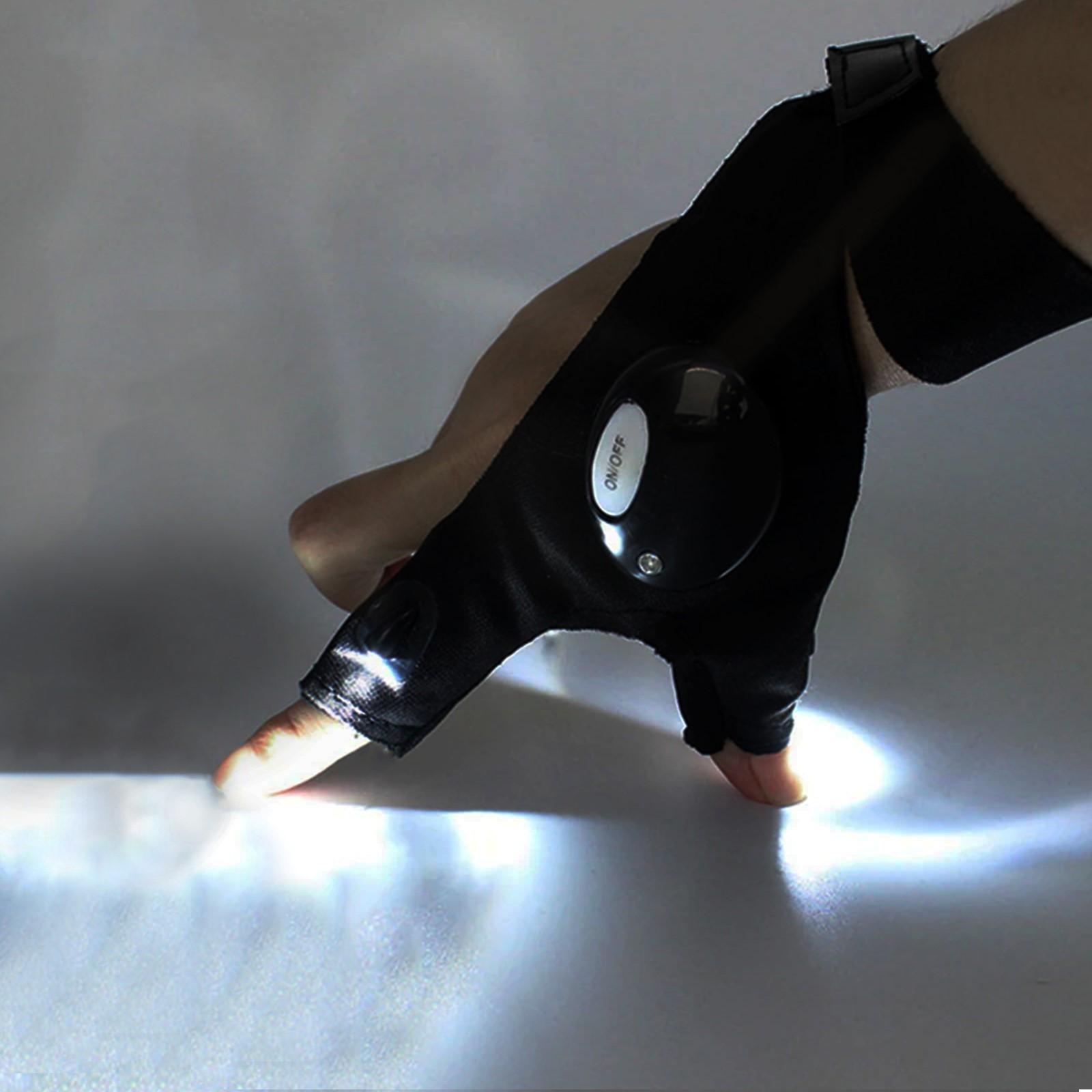 Перчатка ТУНДРА, со светодиодным фонариком и ремешком, правая