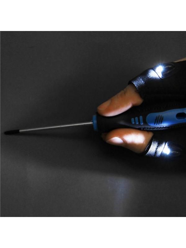 Перчатка ТУНДРА, со светодиодным фонариком и ремешком, правая