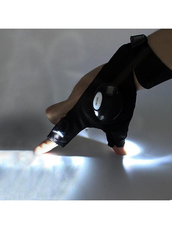 Перчатка ТУНДРА, со светодиодным фонариком и ремешком, правая