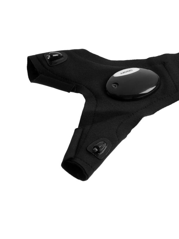 Перчатка ТУНДРА, со светодиодным фонариком и ремешком, левая