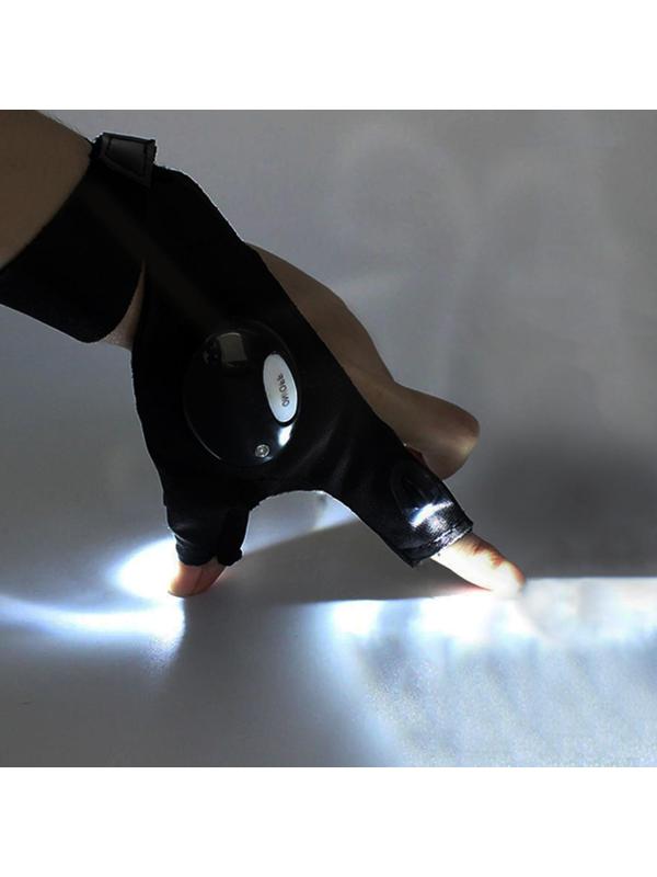 Перчатка ТУНДРА, со светодиодным фонариком и ремешком, левая