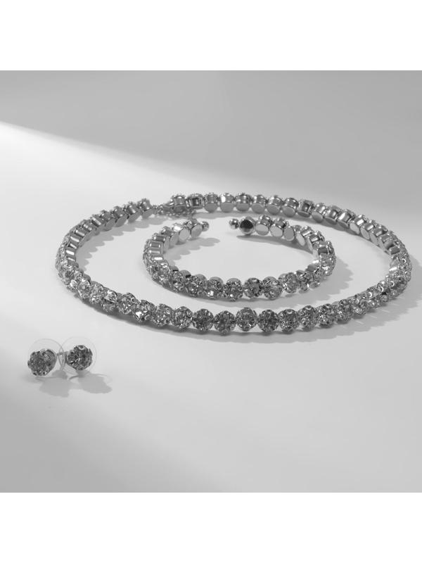 Набор 3 предмета: серьги, колье, браслет 