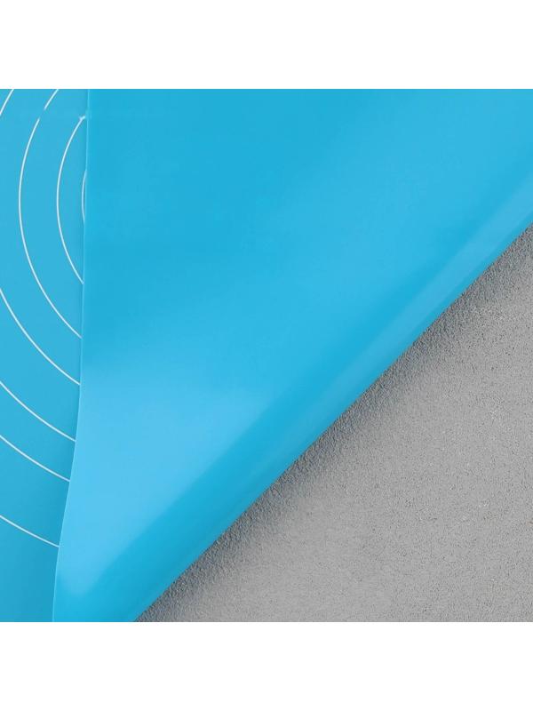 Силиконовый коврик для выпечки «Тесто для пиццы», 50 х 40 см, цвет голубой