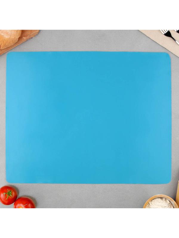 Силиконовый коврик для выпечки «Тесто для пиццы», 50 х 40 см, цвет голубой