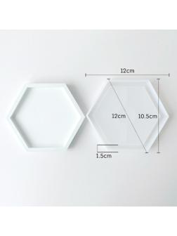 Форма силиконовая для эпоксидной смолы «Шестиугольник», размер изделия 11,6 × 10,1 × 1,2 см