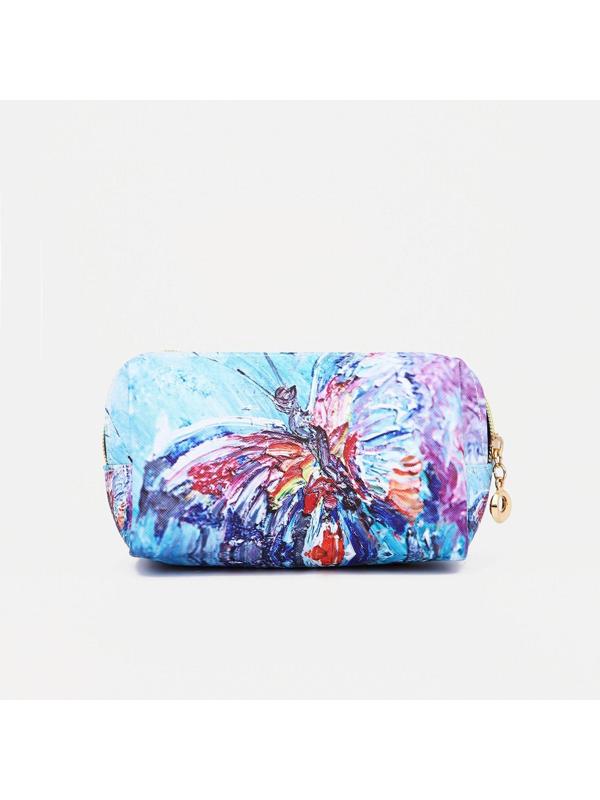 Косметичка на молнии, цвет голубой/разноцветный
