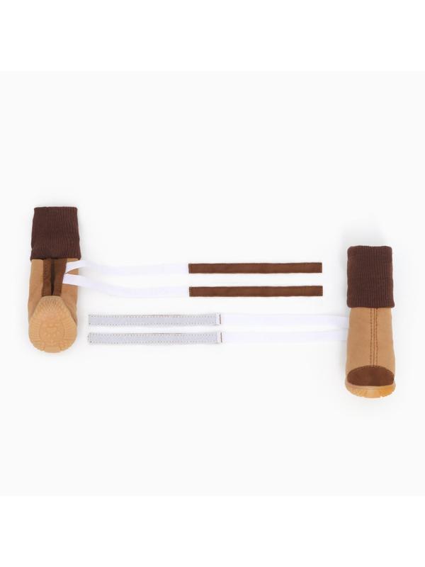 Ботинки высокие с чулком, набор 4 шт, размер 1 (подошва 4,4 х 3,6 см), коричневые