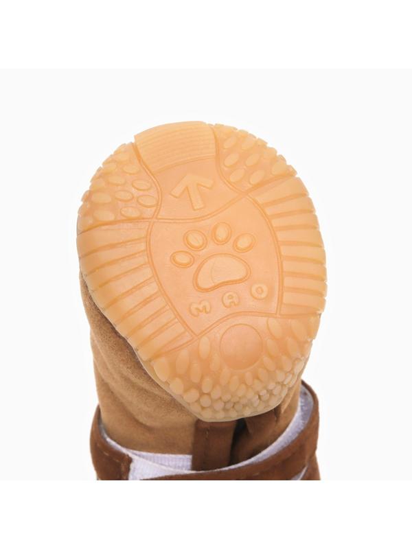 Ботинки высокие с чулком, набор 4 шт, размер 1 (подошва 4,4 х 3,6 см), коричневые