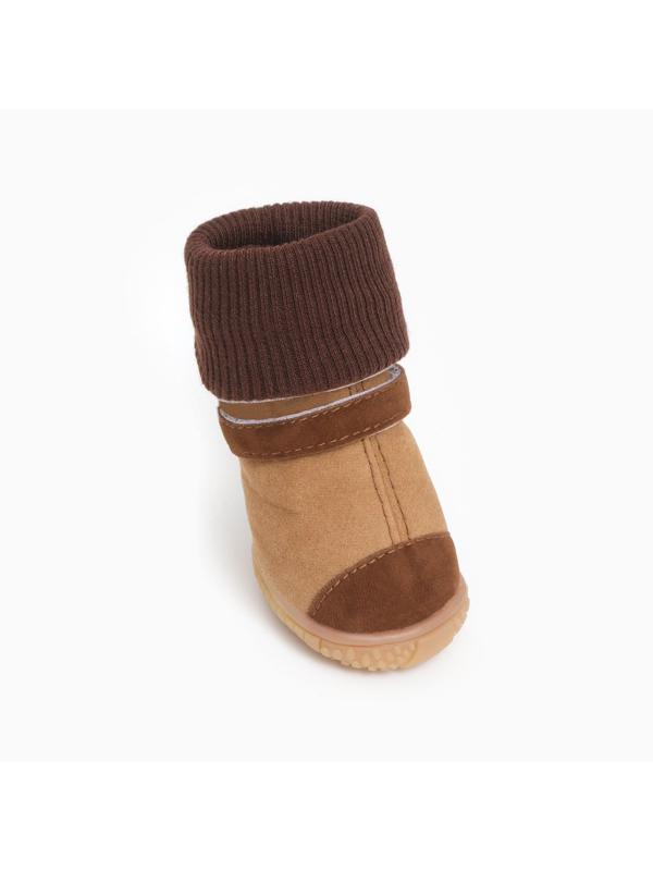 Ботинки высокие с чулком, набор 4 шт, размер 1 (подошва 4,4 х 3,6 см), коричневые