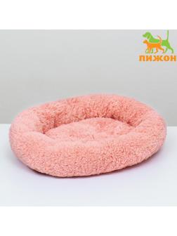 Лежанка для собак и кошек «Уют», мягкий мех, 45 х 35 х 11 см, розовая