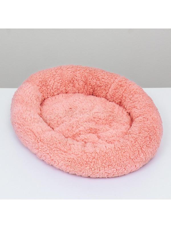 Лежанка для собак и кошек «Уют», мягкий мех, 45 х 35 х 11 см, розовая