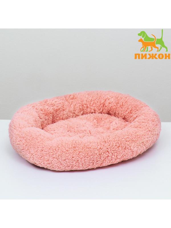 Лежанка для собак и кошек «Уют», мягкий мех, 45 х 35 х 11 см, розовая
