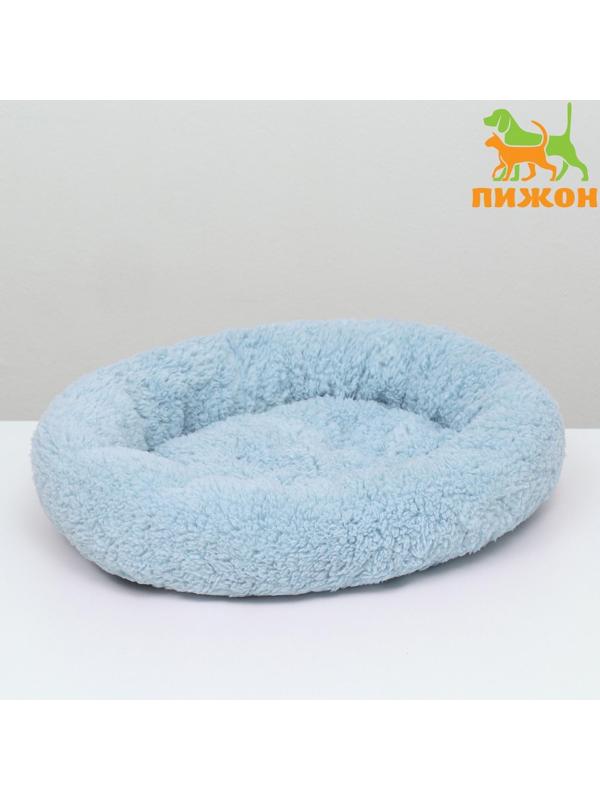 Лежанка для собак и кошек «Уют», мягкий мех, 45 х 35 х 11 см, голубая