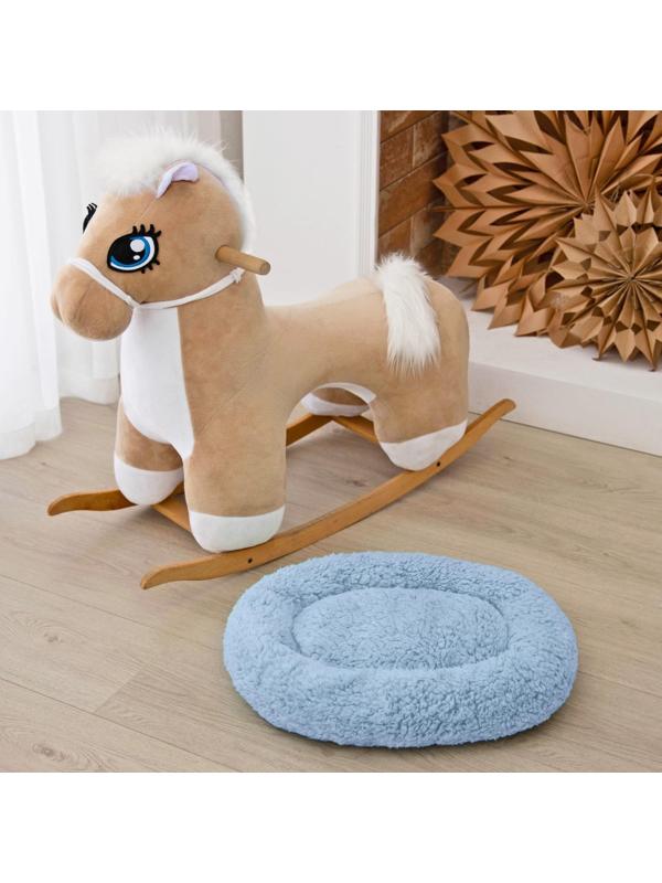 Лежанка для собак и кошек «Уют», мягкий мех, 45 х 35 х 11 см, голубая