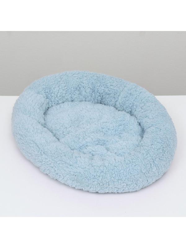 Лежанка для собак и кошек «Уют», мягкий мех, 45 х 35 х 11 см, голубая