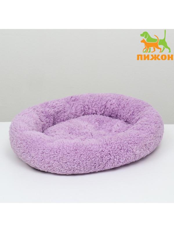 Лежанка для собак и кошек «Уют», мягкий мех, 45 х 35 х 11 см, фиолетовая