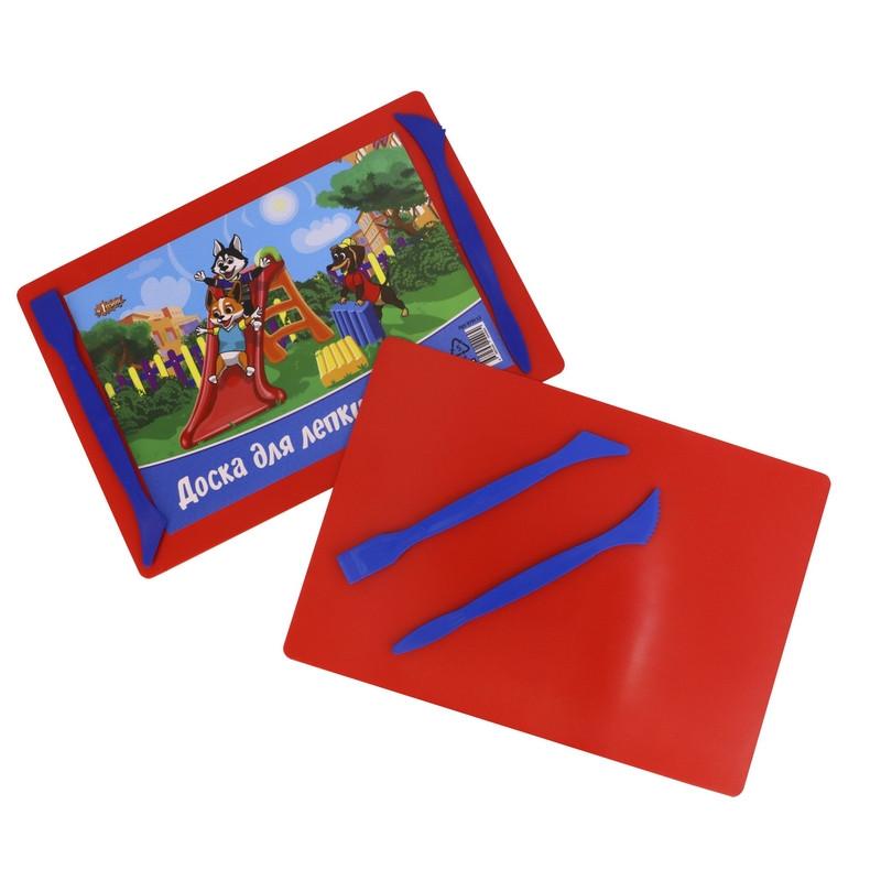 Доска для лепки №1School Шустрики А5 с 2-я стеками,  цвет.