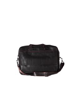 Сумка портфель, на молнии, натуральная кожа, 46х33х12см,темно-коричневый