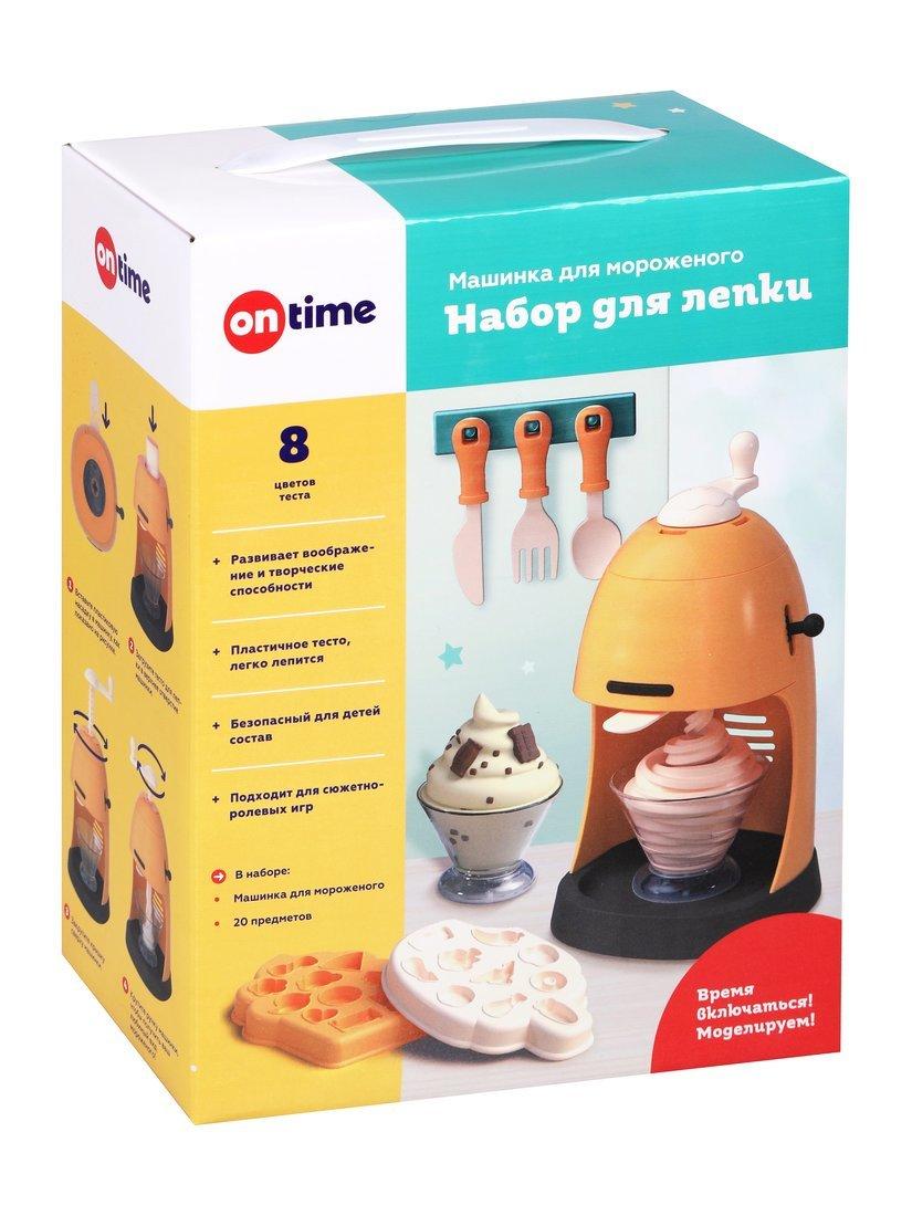 Набор для лепки Машинка для мороженого, тесто 8 цветов, 225 г, машинка для
мороженого, 2 насадки, 10 аксессуаров