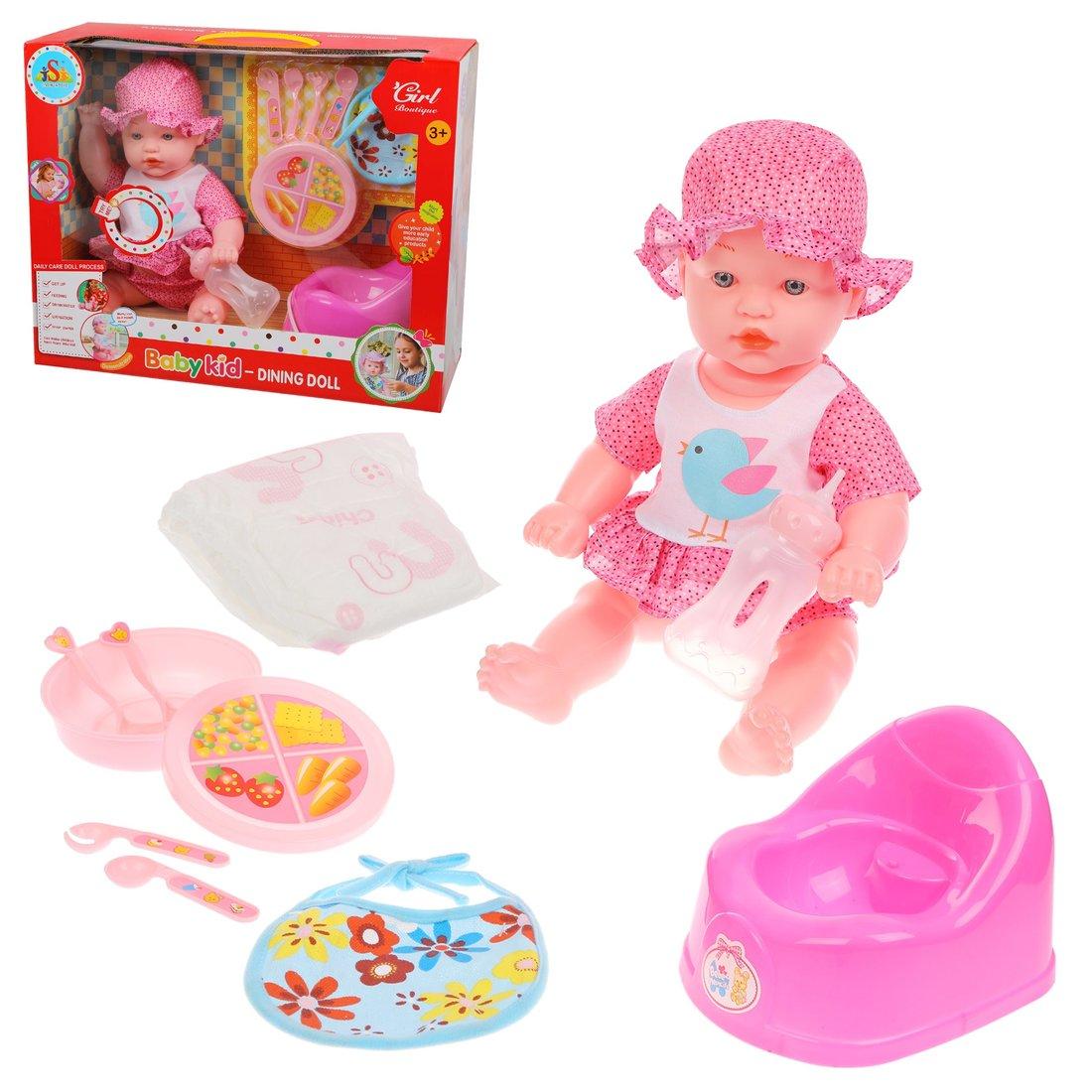 Игр. набор Мой малыш, в комплекте пупс 45 см озвуч, пьет, писает,предметов 10
шт., эл.пит AG13*2шт.вх. в комплект, кор.