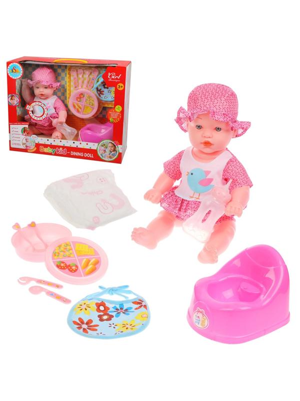 Игр. набор Мой малыш, в комплекте пупс 45 см озвуч, пьет, писает,предметов 10
шт., эл.пит AG13*2шт.вх. в комплект, кор.