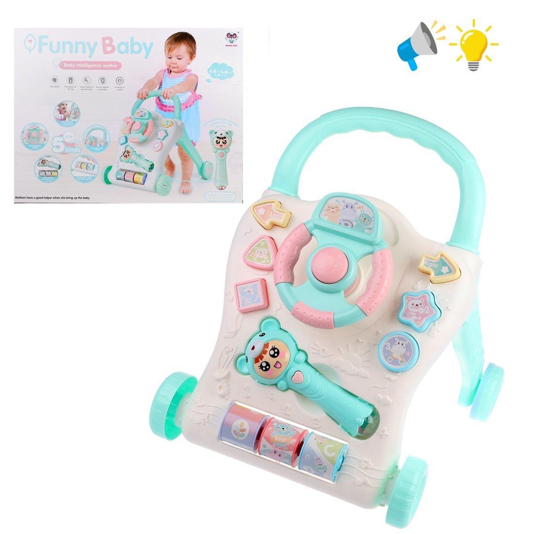 Каталка-ходунки-сортер Забавный малыш, свет, звук, микрофон, эл.пит. ААА*3 не
вх.в комплект