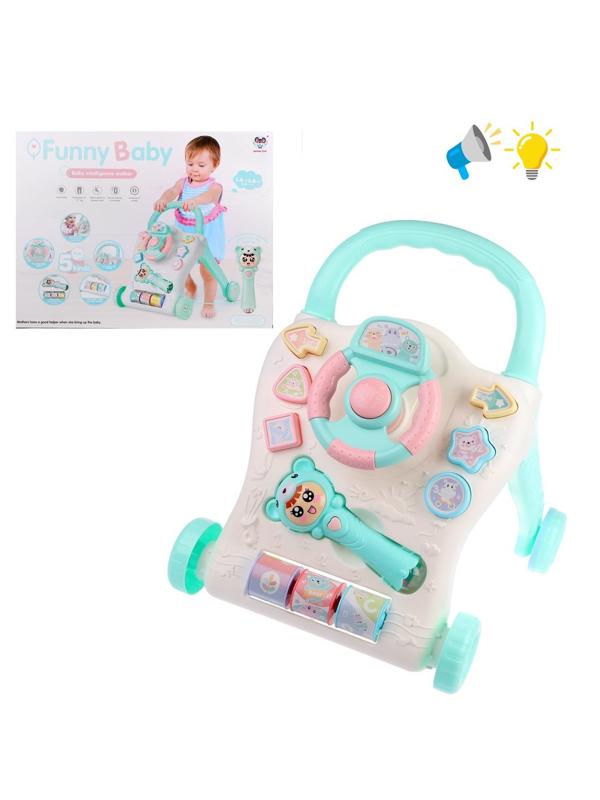 Каталка-ходунки-сортер Забавный малыш, свет, звук, микрофон, эл.пит. ААА*3 не
вх.в комплект