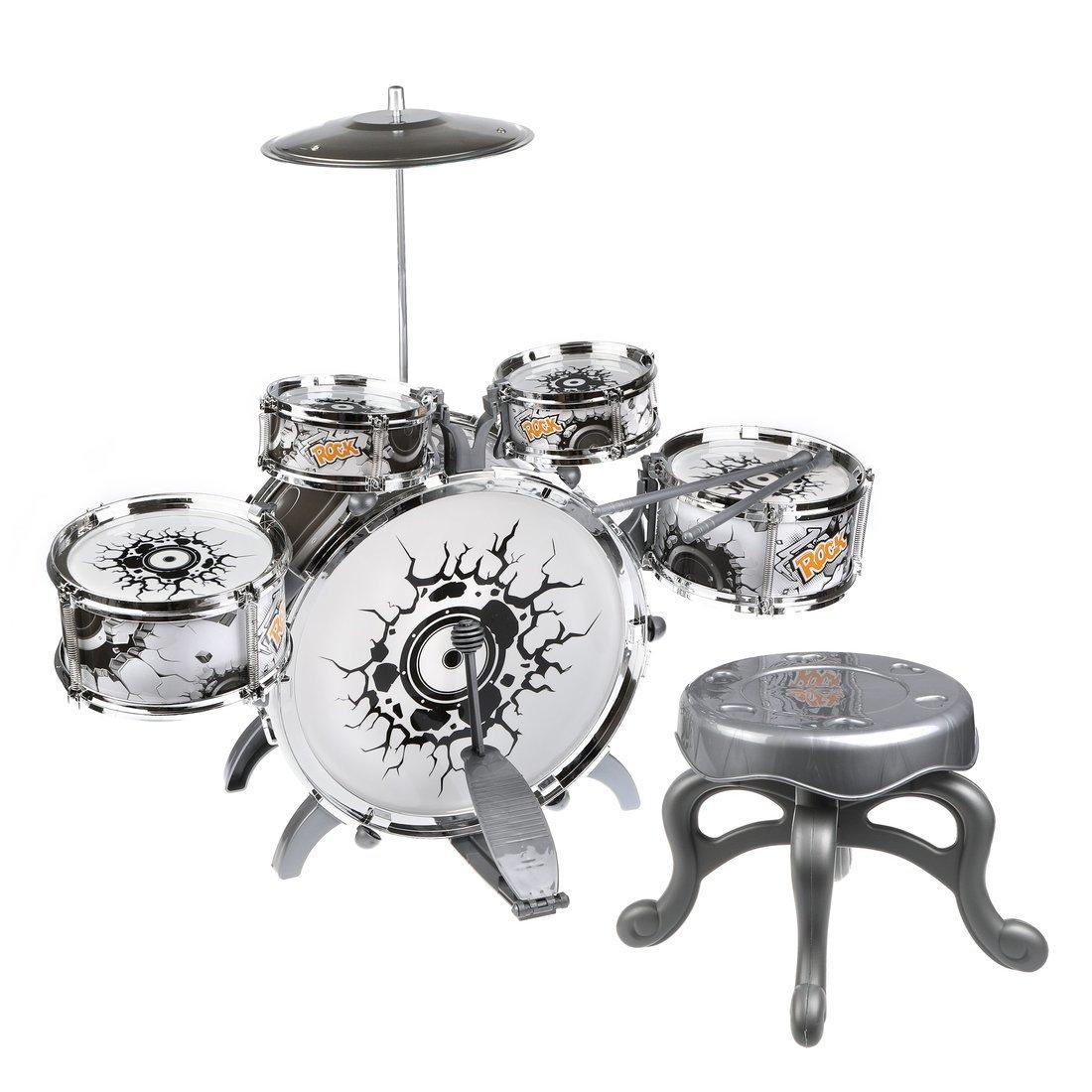 Барабанная установка Звезда Рока, 5 барабанов, тарелка, выс. 60 см, стульчик
выс. 28 см, палочки в комп.