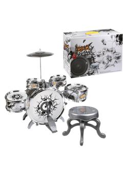 Барабанная установка Звезда Рока, 5 барабанов, тарелка, выс. 60 см, стульчик
выс. 28 см, палочки в комп.