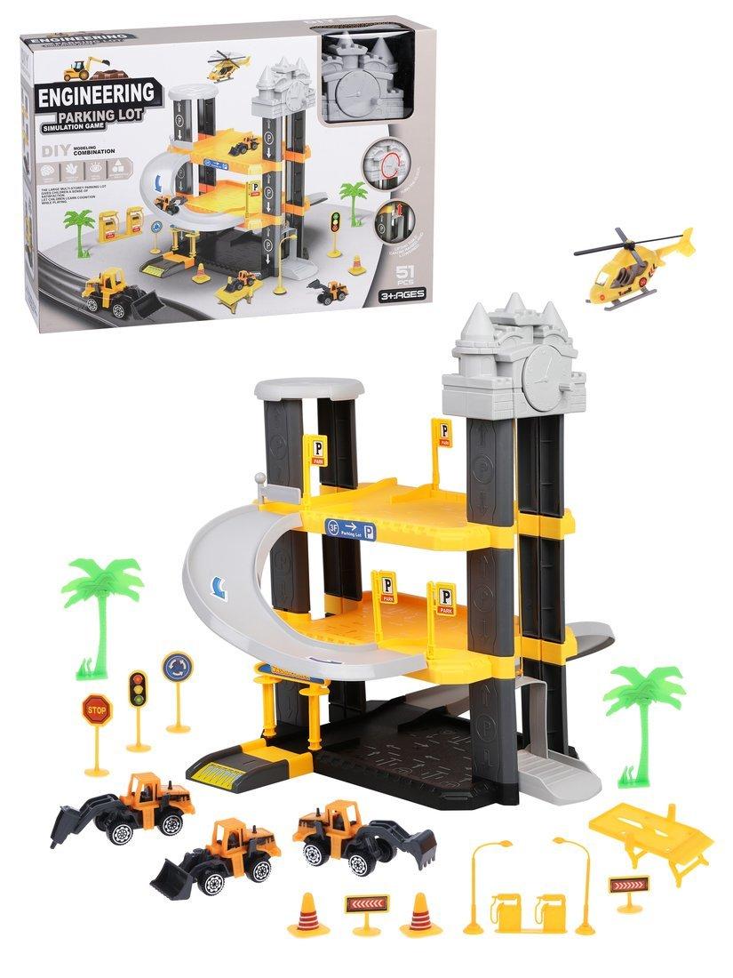 Игровой набор Стройплощадка, в комплекте: деталей 51шт., транспорт 4шт.,
наклейка, коробка