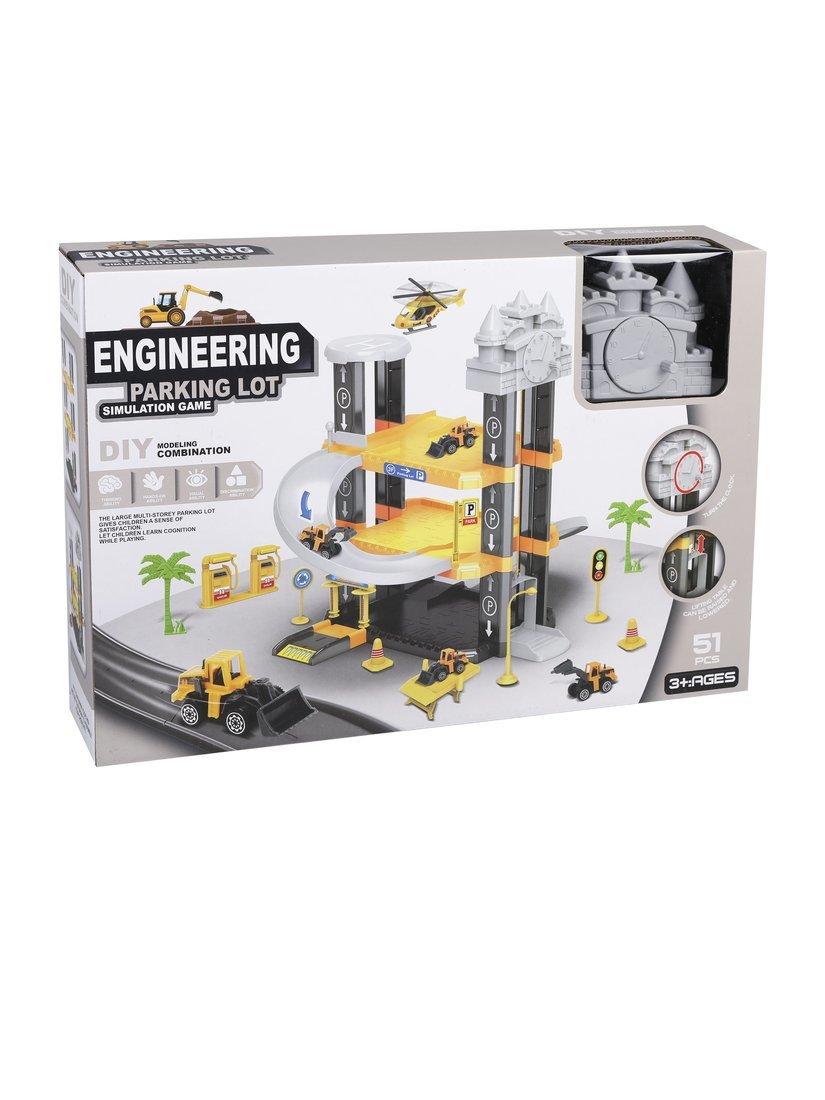 Игровой набор Стройплощадка, в комплекте: деталей 51шт., транспорт 4шт.,
наклейка, коробка