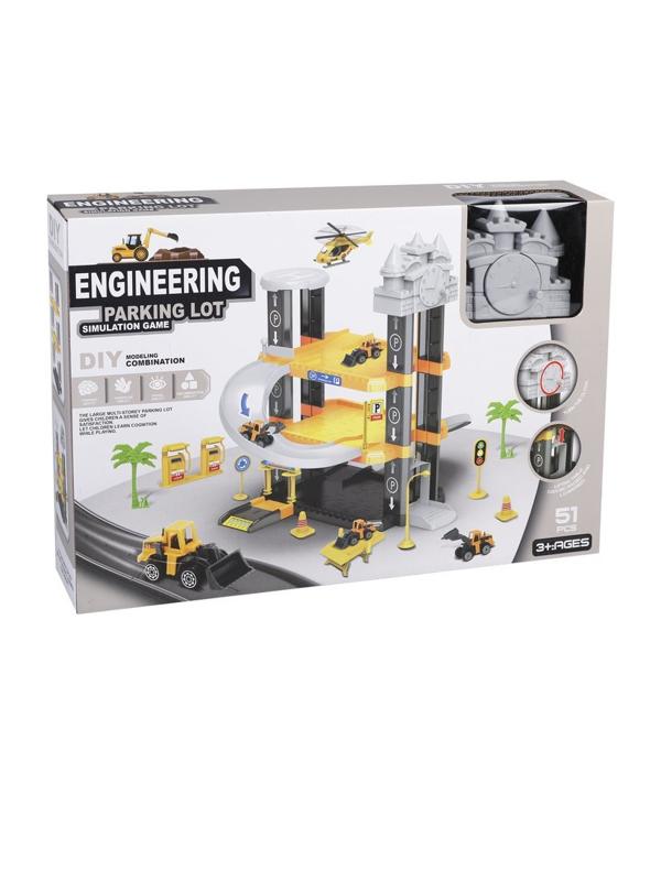 Игровой набор Стройплощадка, в комплекте: деталей 51шт., транспорт 4шт.,
наклейка, коробка