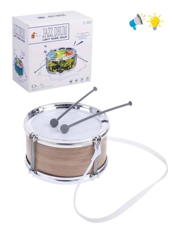 Музыкальный инструмент: барабан, 2 палочки, ремешок, эл.пит. АА*3, не вх.в
компл., коробка