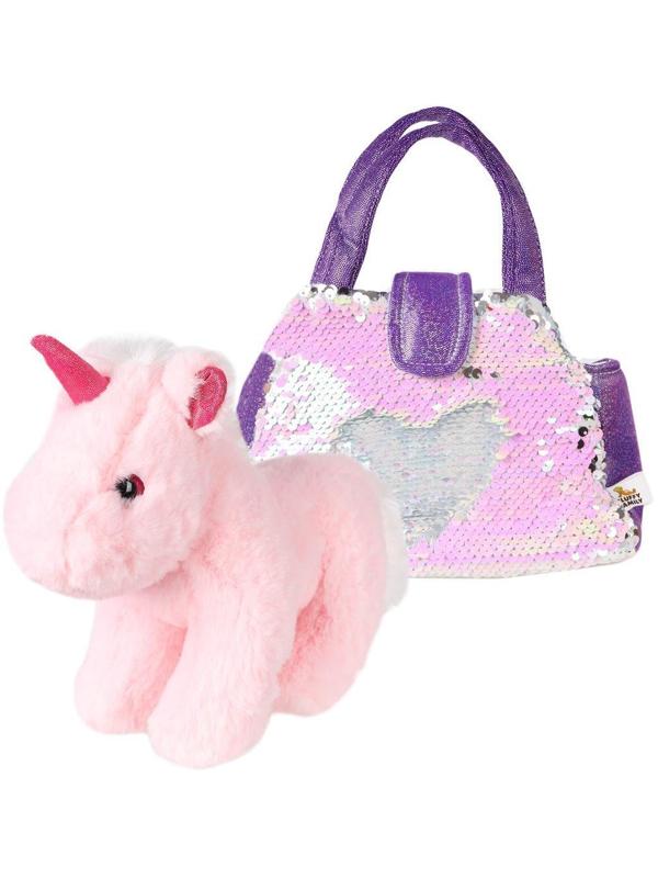 Единорог 18см в сумочке с пайетками