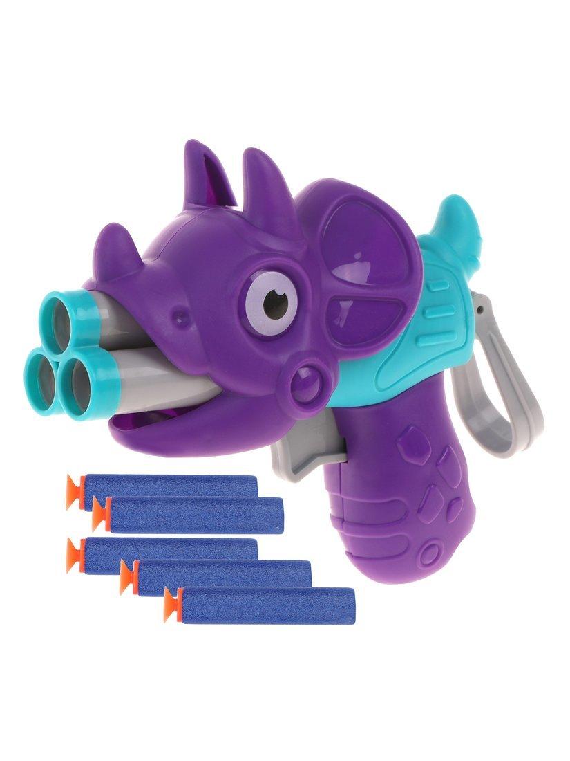 Бластер, в комплекте: мягкие пули 5шт., коробка