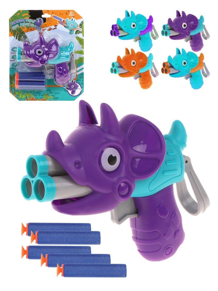 Бластер, в комплекте: мягкие пули 5шт., коробка