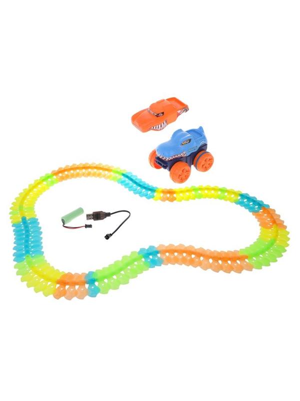 Гибкий трек, 3D передвижение, 96эл., трасса светится в темноте