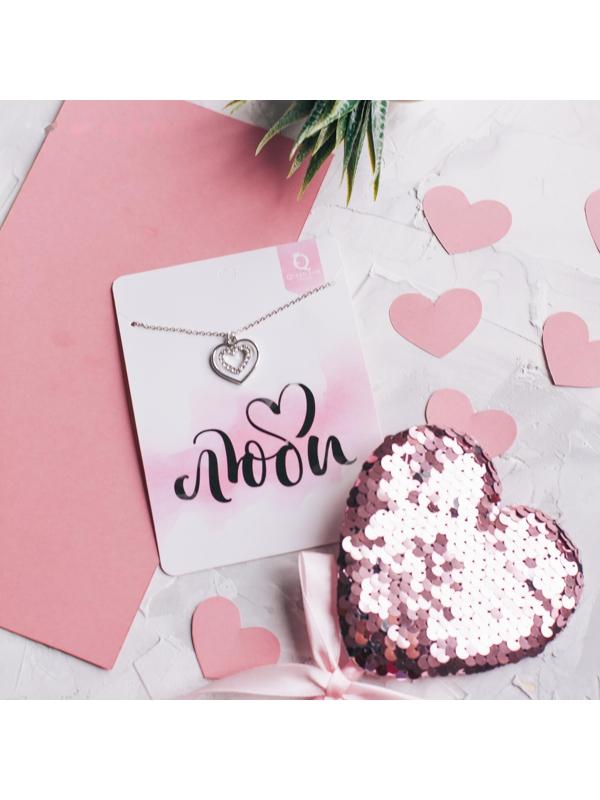 Кулон Dream люби, цвет белый в серебре, 45см