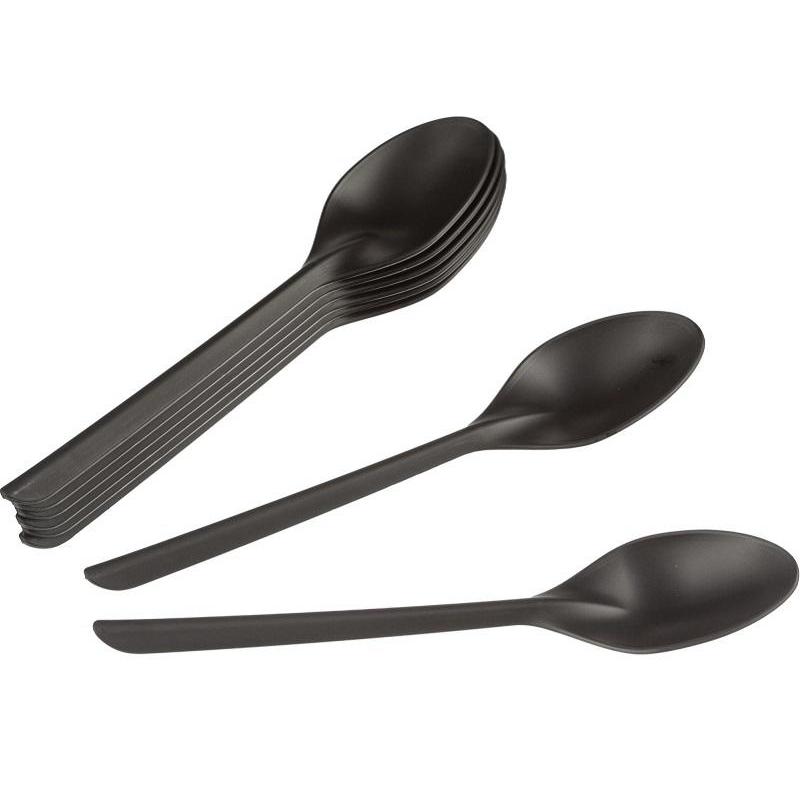 Ложка одноразовая столовая 173,5мм, черная, ПП, 1000шт/кор (4033)