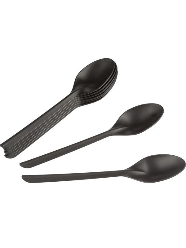 Ложка одноразовая столовая 173,5мм, черная, ПП, 1000шт/кор (4033)