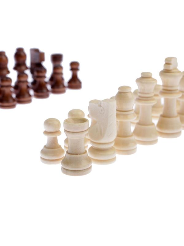 Шахматные фигуры, дерево, король h-5.5 см, пешка h-2.8 см, микс