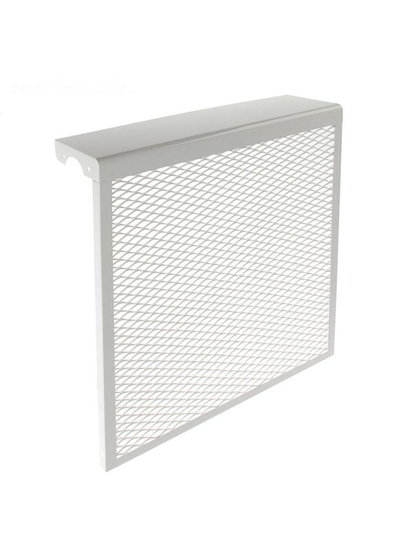 Экран на чугунный радиатор, 490 х 610 х 142 мм, 5 секций, металлический, белый