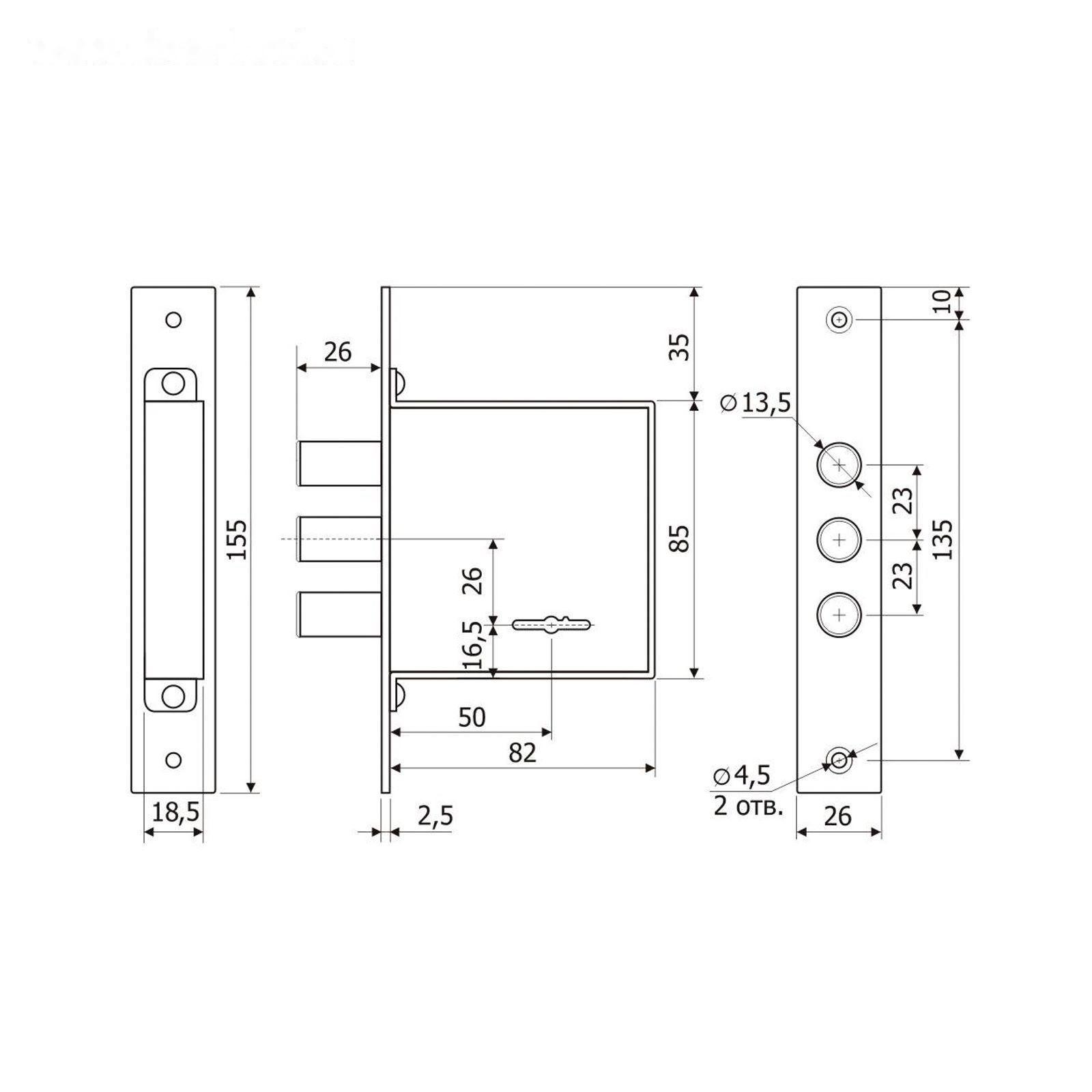 Замок врезной 