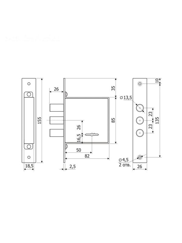 Замок врезной 