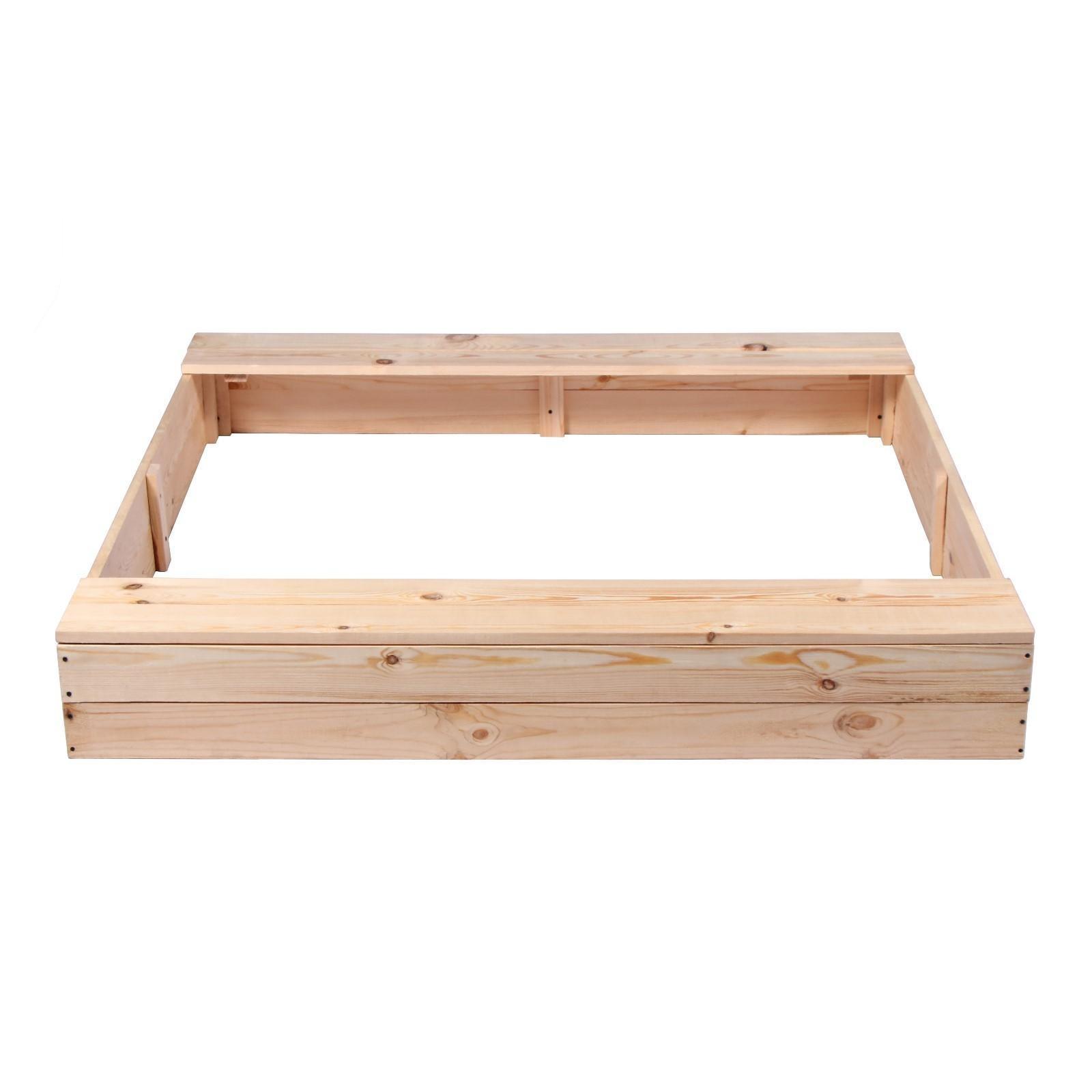 Песочница деревянная, без крышки, 150 × 140 × 20 см, с сиденьями, сосна