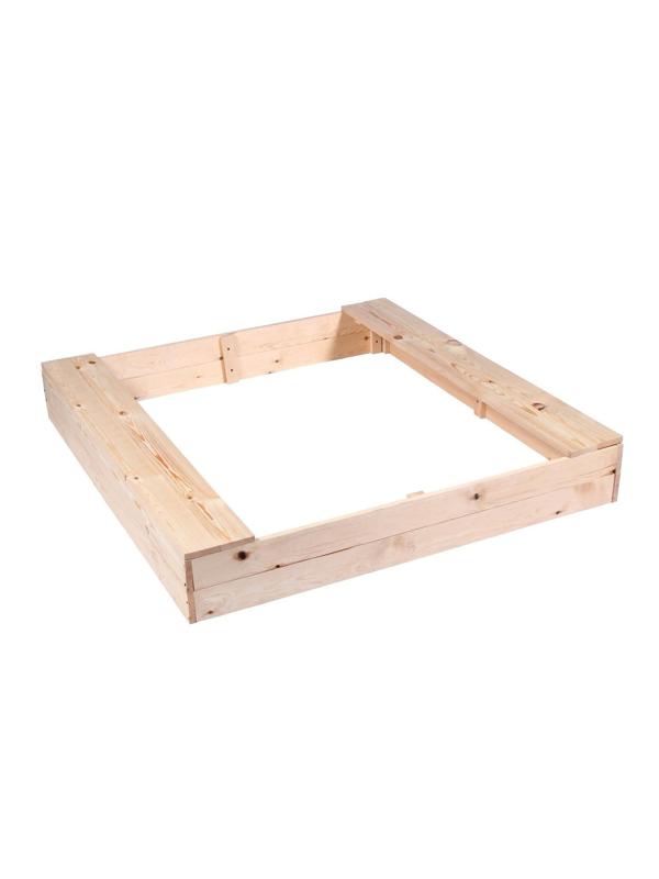 Песочница деревянная, без крышки, 150 × 140 × 20 см, с сиденьями, сосна