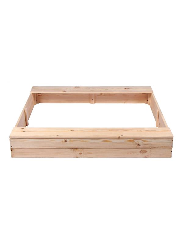 Песочница деревянная, без крышки, 150 × 140 × 20 см, с сиденьями, сосна