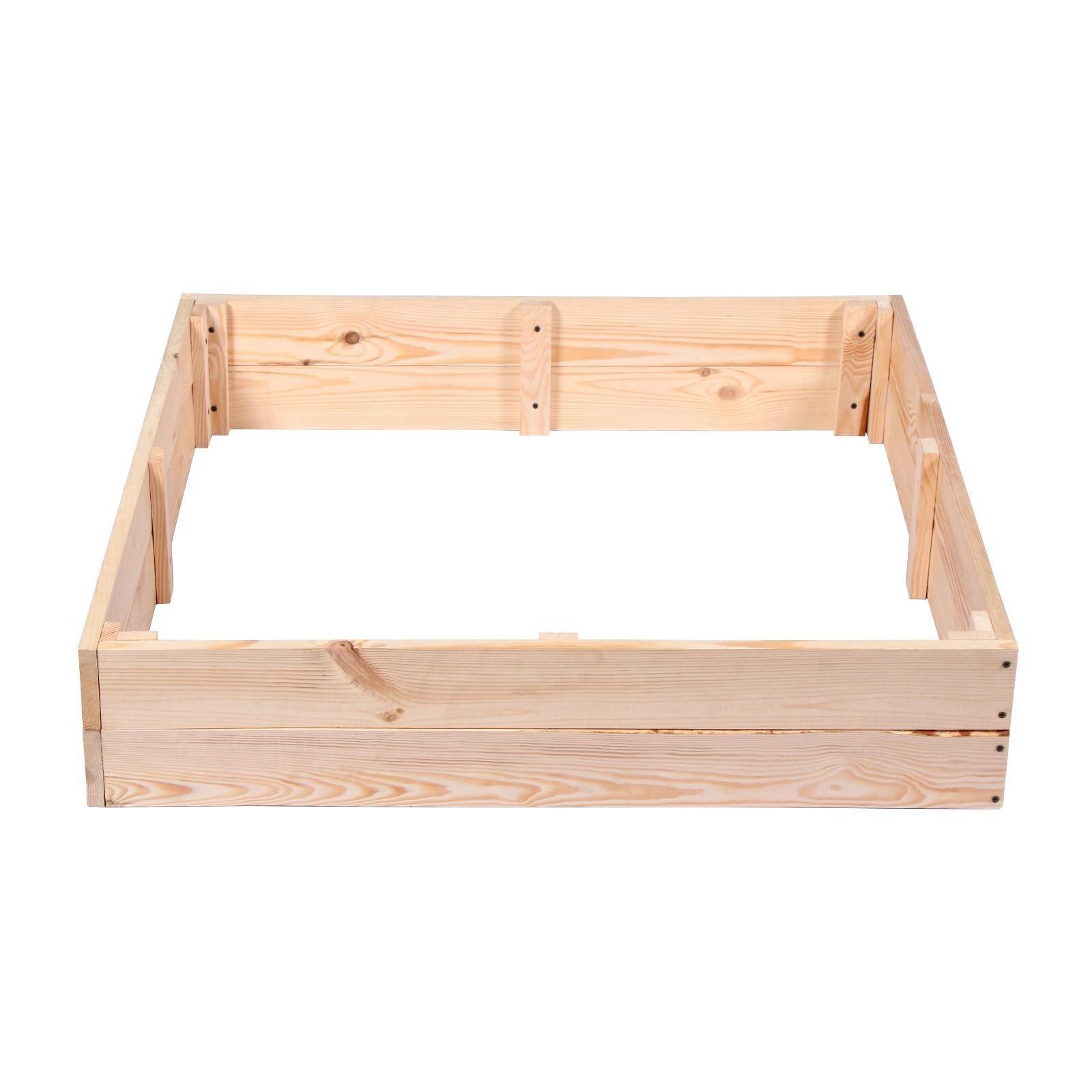 Песочница деревянная, без крыши, 100 × 100 × 20 см, без покраски