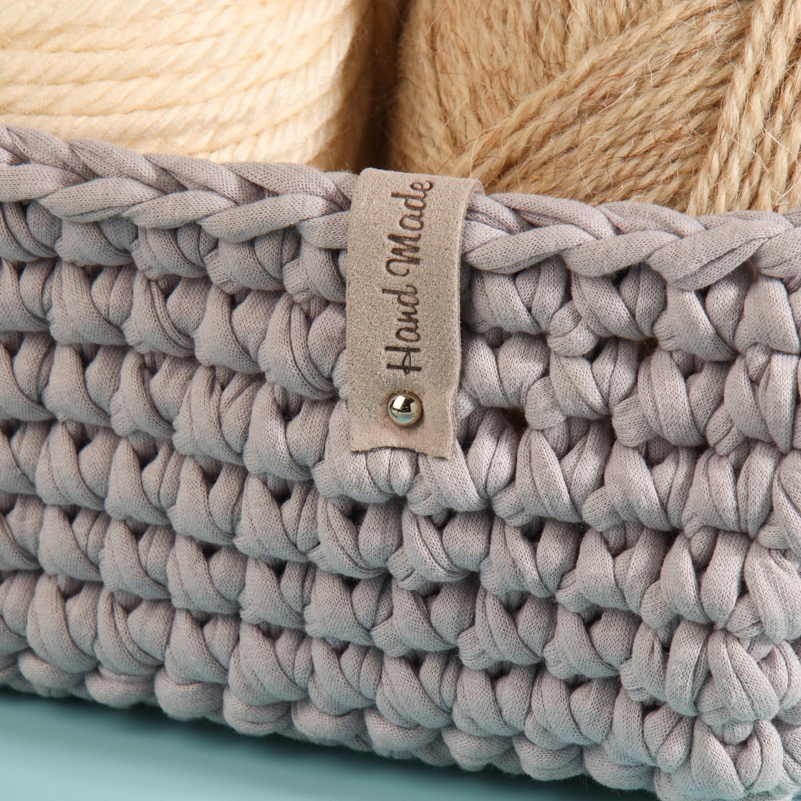 Бирка с кнопкой «Hand made», 8 × 1,5 см, 10 шт, цвет серый